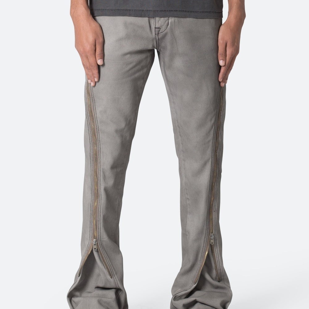 mnml D519 Zipper Flare Denim - Grey Size 33Grey / 33
